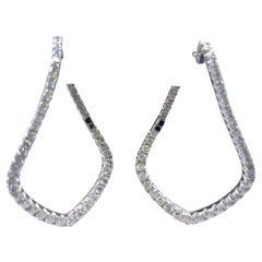Asymmetrical Diamond Hoop Earrings