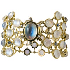 Temple St. Clair Aquamarine Sapphire Diamond Gold Bracelet