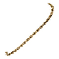 14 Karat Yellow Gold Solid Men's Rope Chain Bracelet