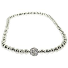 Gold Necklace with Diamond Pave Center 11
