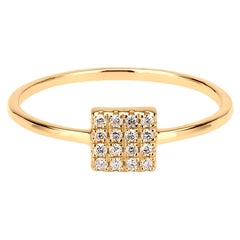 Luxle Diamond Square Ring in 18k Yellow Gold