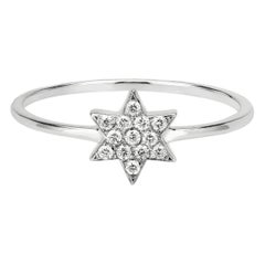 Luxle Diamond Star Ring in 18k White Gold