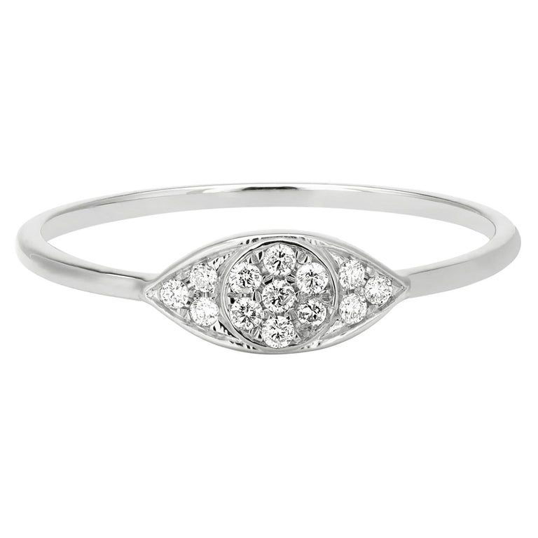 Luxle Diamond Eye Ring in 18K White Gold For Sale at 1stDibs