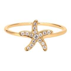 Luxle Diamond Starfish Ring in 18k Yellow Gold