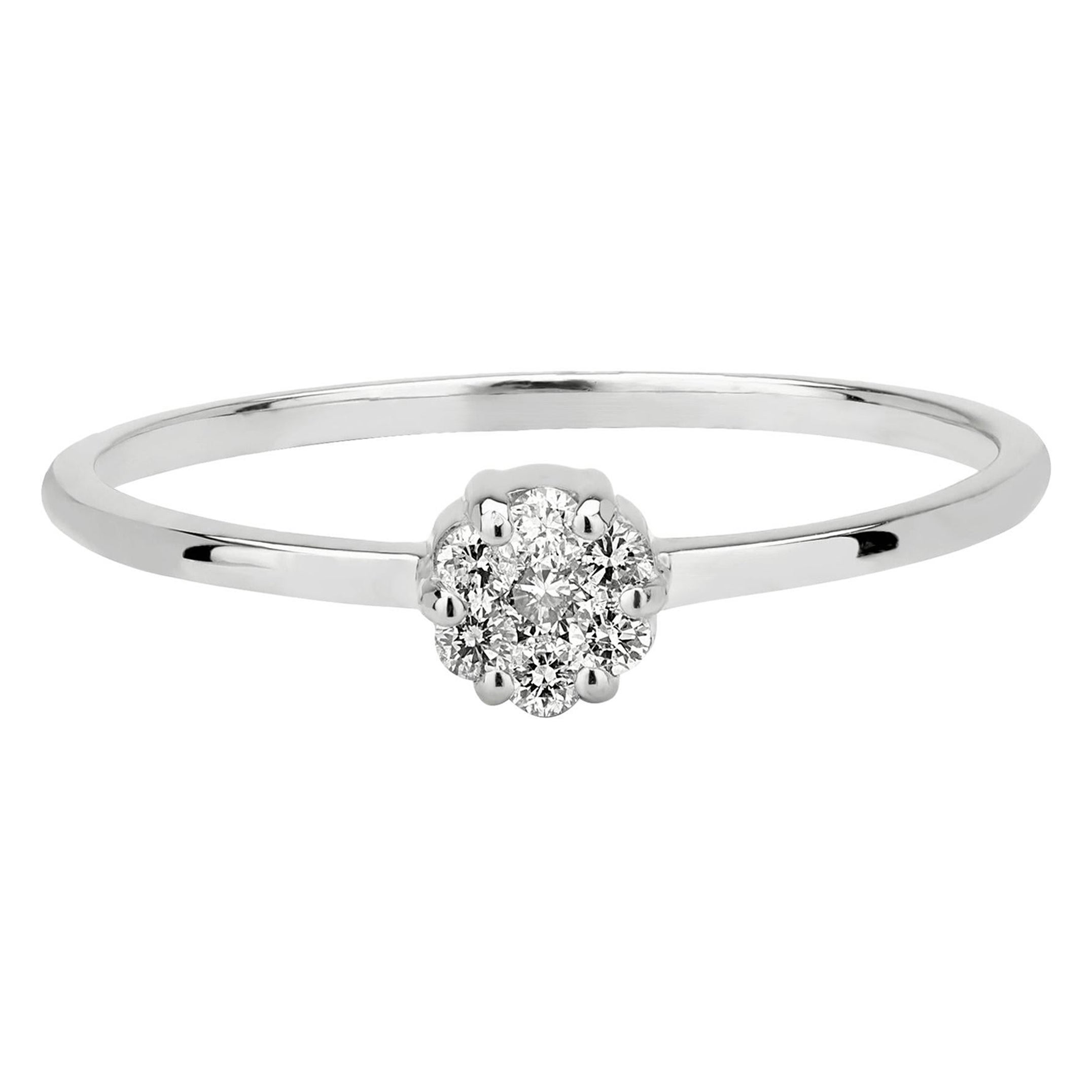 Luxle Diamond Cluster Ring in 18K White Gold