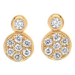 Diamond Cluster Stud Earrings in 18k Yellow Gold