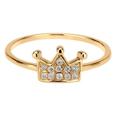 Luxle Diamond Crown Ring in 18k Yellow Gold