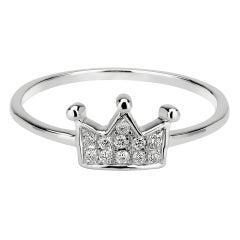 Luxle Diamond Crown Ring in 18k White Gold