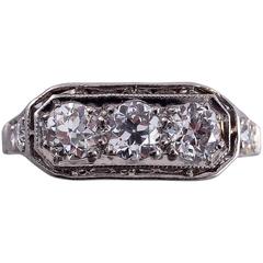 1920s Diamond Platinum Ring 1
