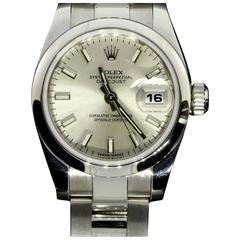 Rolex Lady's Stainless Steel DateJust Oyster Perpetual Smooth Bezel Wristwatch