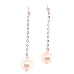 Pendientes de perlas Akoya japonesas de alta calidad engastadas en oro de 14 quilates de 8,44 mm certificadas