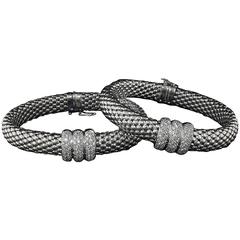 DAG Pair of Diamond Gold Bangle Bracelets