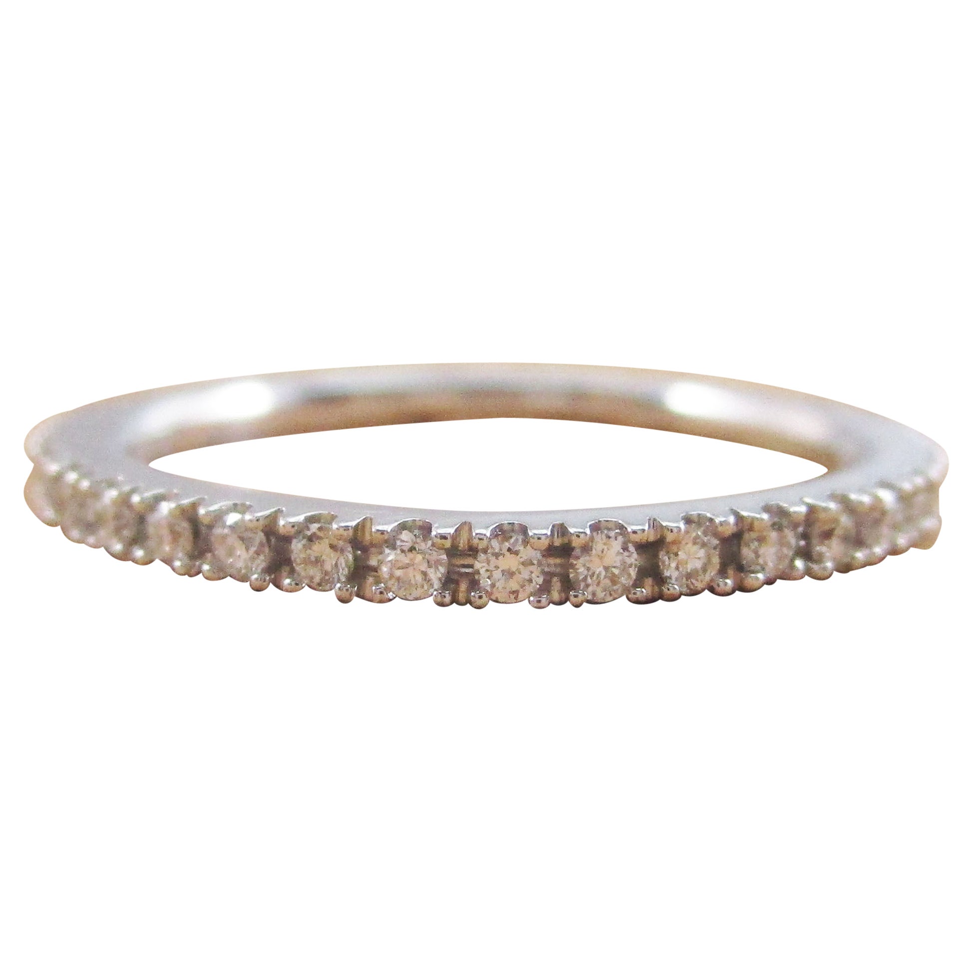 Elma Gil 18 Karat White Gold Diamond Half Band