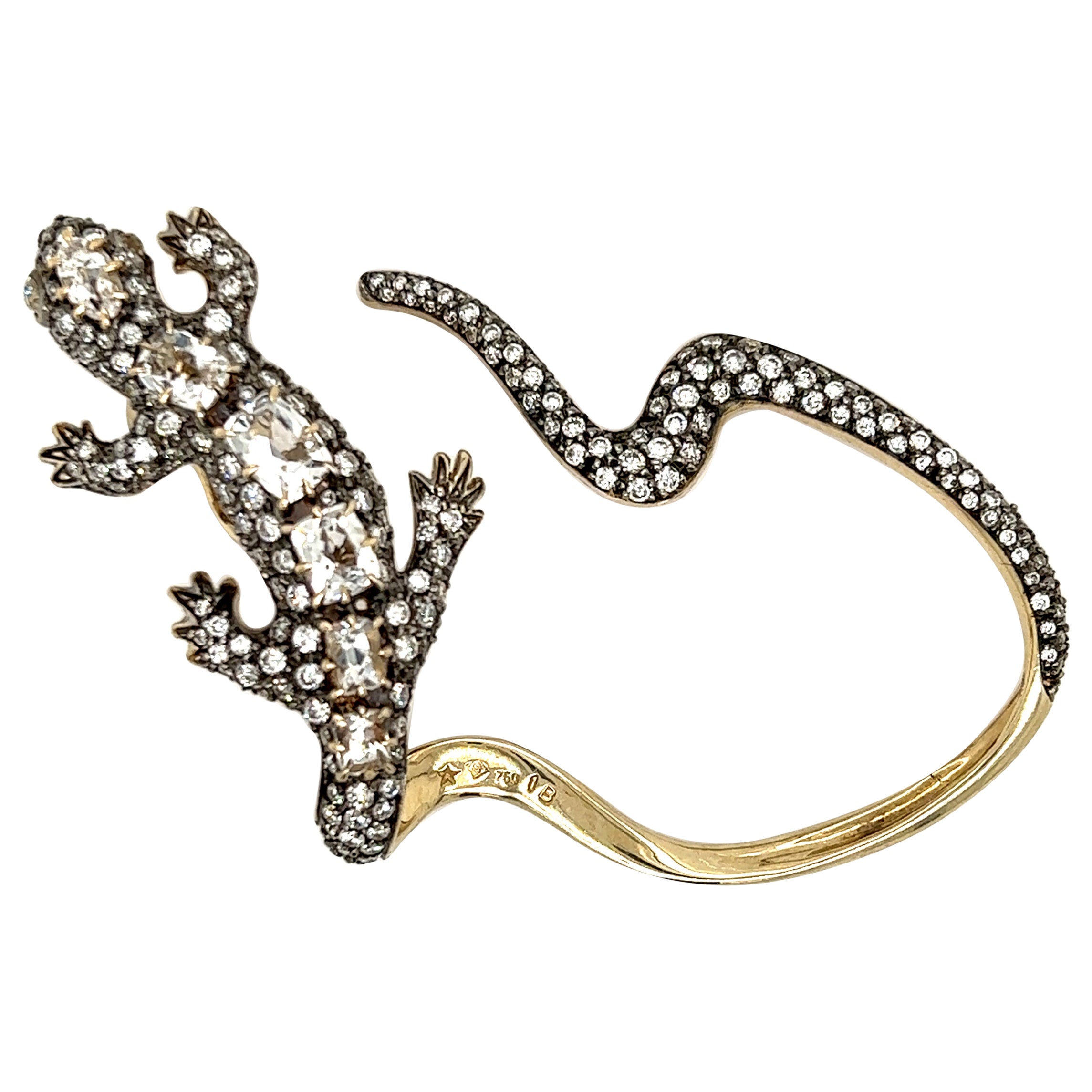 H. Stern Salamander-Ohr Manschette aus Roségold mit Diamanten und Morganit-Edelsteinen 18k