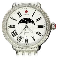 Serein Michele Lady's Stainless Steel Diamond Moon Phase Wristwatch
