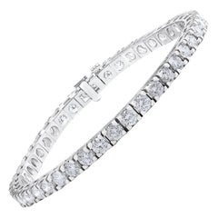 10K Yellow Gold 8.00 Carat Round-Cut Diamond Two Row Square Link Tennis ...