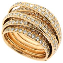 Bague à 9 anneaux en or et diamants « Allegra » de Grisogono