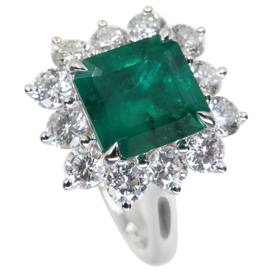 GRS Certified 2 Carat Columbian Muzo Green Emerald Ring With Special Appendix 