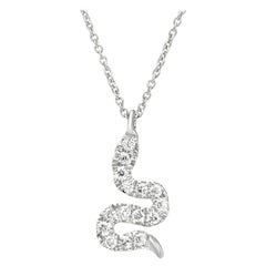 Luxle Snake Diamond Pendant Necklace in 18k White Gold