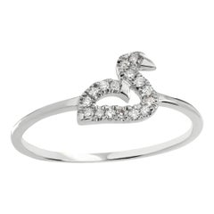 Luxle Swan Diamond Ring in 18k White Gold