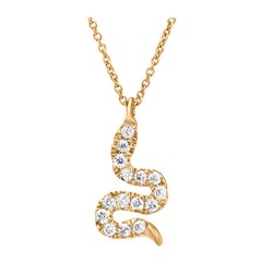 Luxle Snake Diamond Pendant Necklace in 18k Yellow Gold