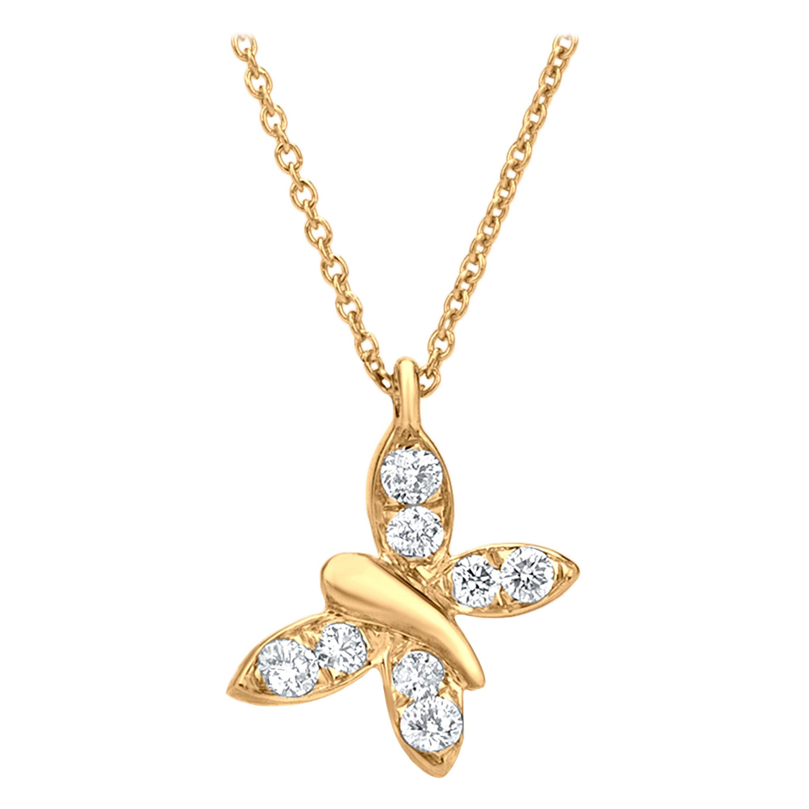 Vintage Malachite Butterfly Pendant Yellow Gold Necklace For Sale at