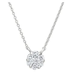 Luxle Cluster Diamond Pendant Necklace in 18K White Gold