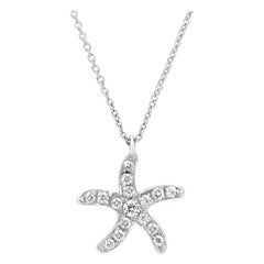 Luxle Starfish Diamond Pendant Necklace in 18K White Gold