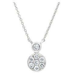Luxle Diamond Circle Pendant Necklace in 18k White Gold