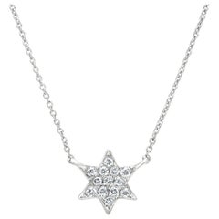 Luxle Diamond Star Pendant Necklace in 18K White Gold