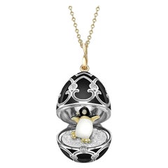 Fabergé Heritage Yellow and White Gold Diamond and Black Enamel Penguin Surprise