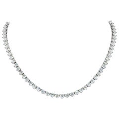 Louis Newman & Co GIA Diamond Straight Line Tennis Necklace with 34.69 Carats