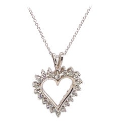 Diamond Heart White Gold Pendant Necklace