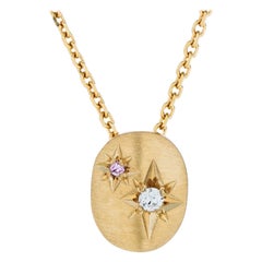 18ct Yellow Gold Australian Argyle Pink Diamond Star Shine Necklet