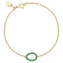 Fabergé Colours of Love Sasha Yellow Gold Emerald Egg Chain Bracelet