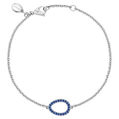 Fabergé Colours of Love Sasha White Gold Blue Sapphire Egg Chain Bracelet