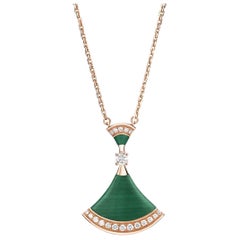 Bvlgari Divas' Dream Malachite & Diamond Rose Gold Pendant Necklace