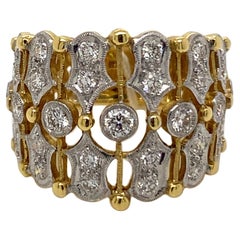 1.47ct Victorian Style Diamond Ring 18 Karat Yellow and White Gold