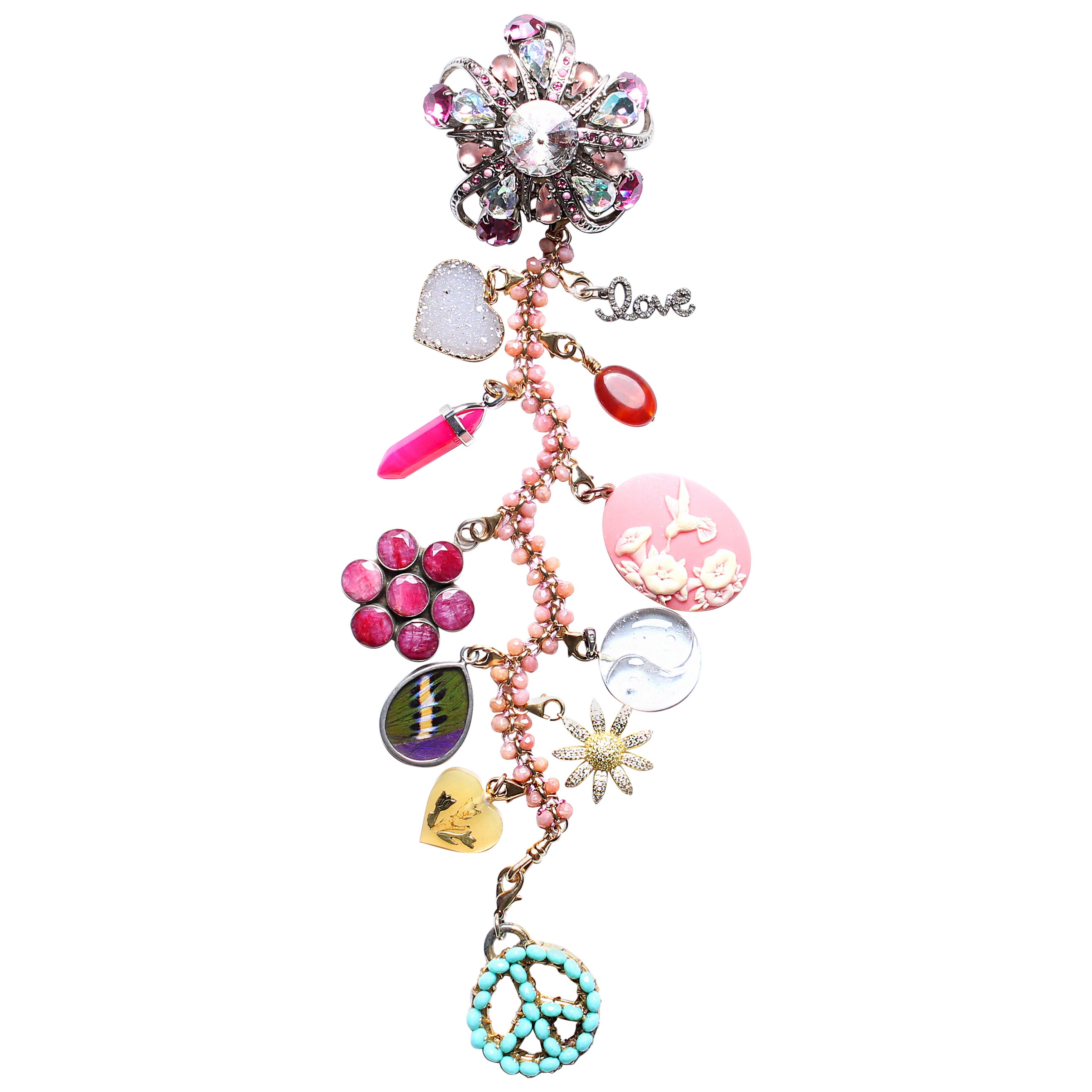 Clarissa Bronfman "Pink Martini II" Symbol Tree Necklace