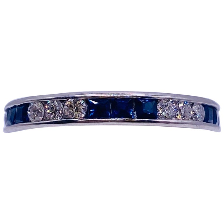 Anneau Trilogie Recarlo En Or Blanc Avec Saphirs Et Diamants - Poids Total 0,21 Carat, Neuf Avec étiquettes
