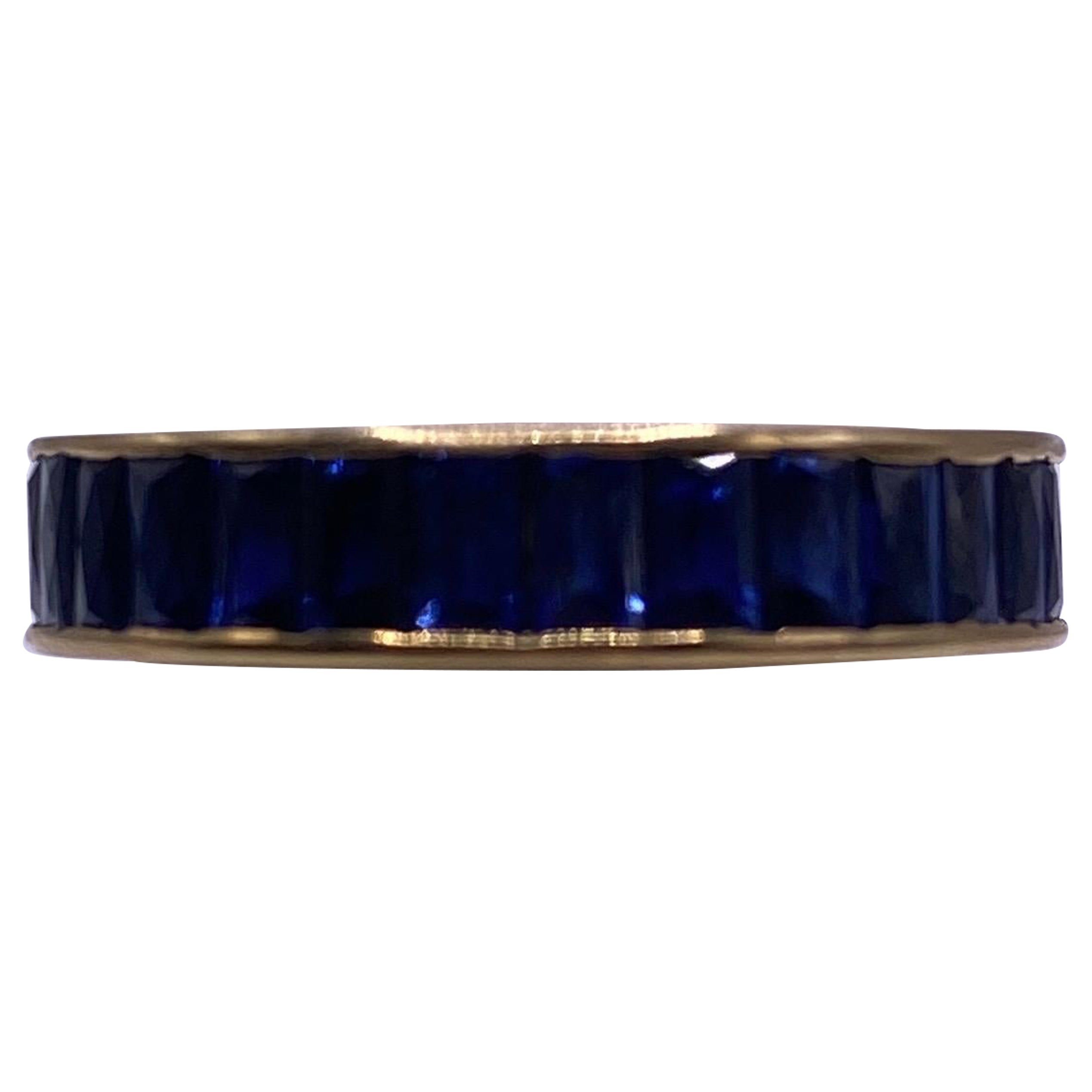 Baguette Sapphire Eternity Yellow Gold Band