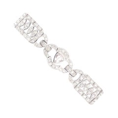 Or blanc 18 carats de style Art déco avec diamants ronds et taille en rose de 9,35 carats