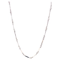 Art Deco Style 0.58ct Diamond Chain Necklace 18k White Gold