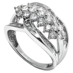 1.55 Ct Natural White Diamonds Ring, No Reserve Price