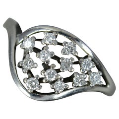Superb 14 Carat White Gold and Natural Diamond Cluster Ring