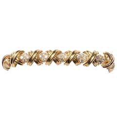 Tiffany & Co. Diamond Gold X Bracelet