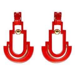 Handmade Acrylic Earring Verner / Red