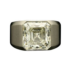 Hancocks 8.04ct Old Asscher Cut Diamond Gypsy Ring in Satin Finished Platinum