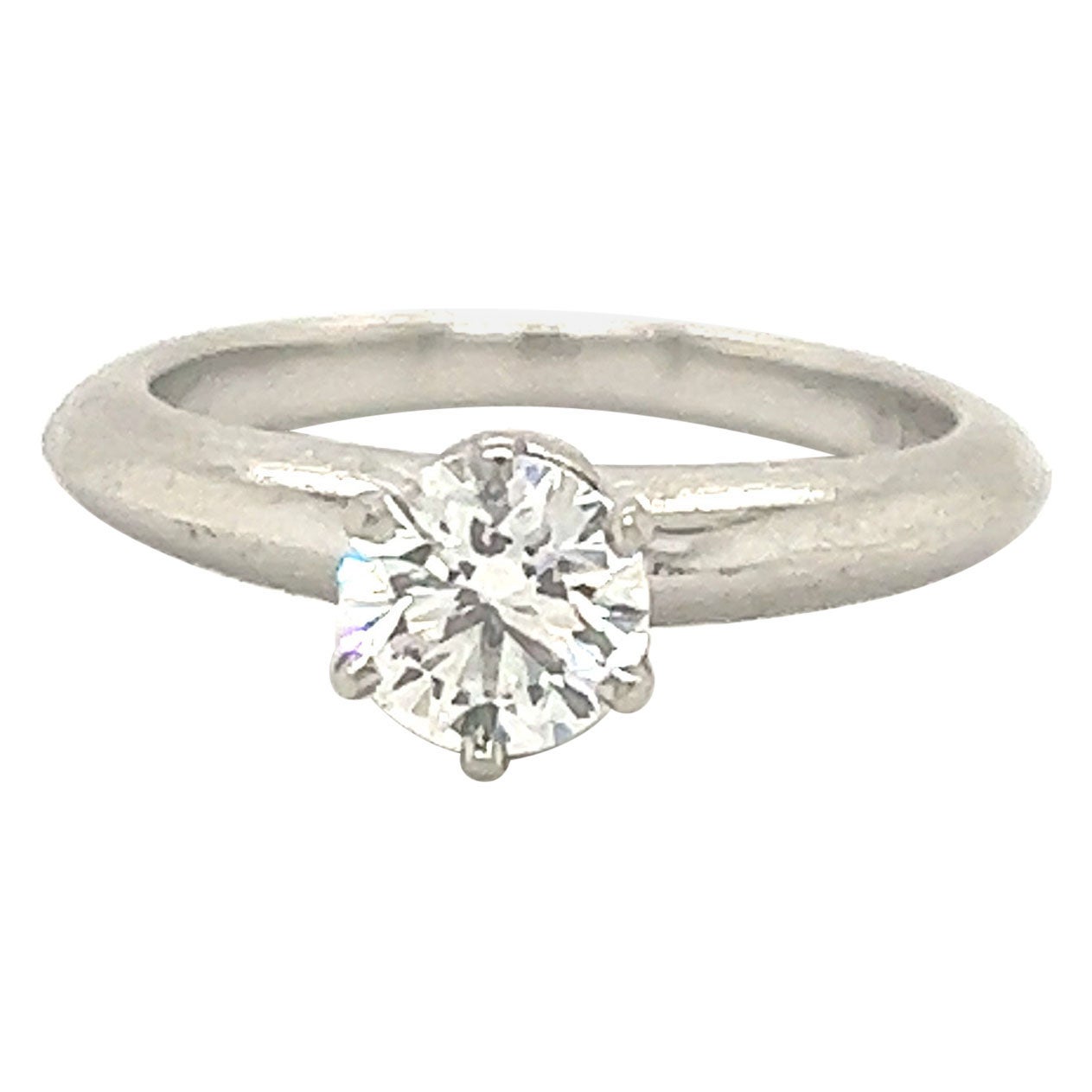 Tiffany & Co. "The Tiffany Setting" Platinum Diamond Engagement Ring For Sale