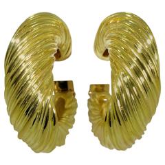 Tiffany & Co. France Stylized Gold Hoop Earrings